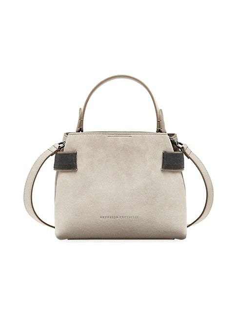 Brunello Cucinelli Suede Bag With Precious Bands