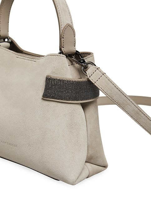 Brunello Cucinelli Suede Bag With Precious Bands