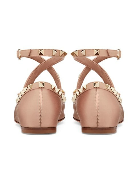 Valentino Garavani Rockstud Satin Ballerinas