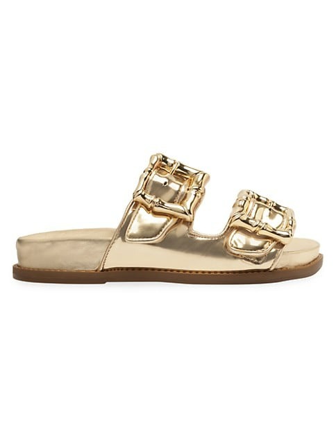 Schutz Enola Spechio Sporty Metallic Sandals