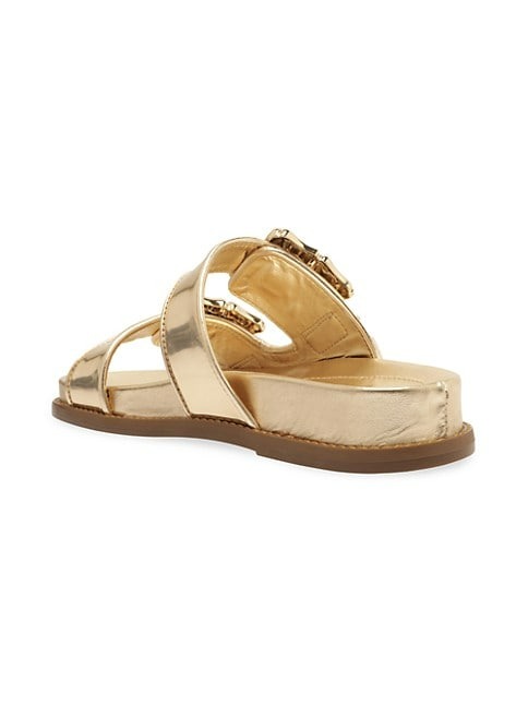 Schutz Enola Spechio Sporty Metallic Sandals