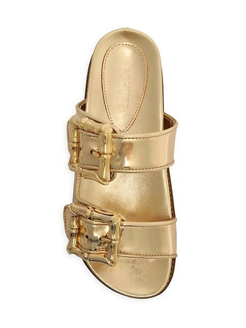 Schutz Enola Spechio Sporty Metallic Sandals