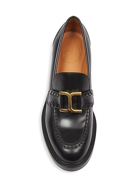 Chloe Marcie 65MM Logo Buckle Leather Loafers