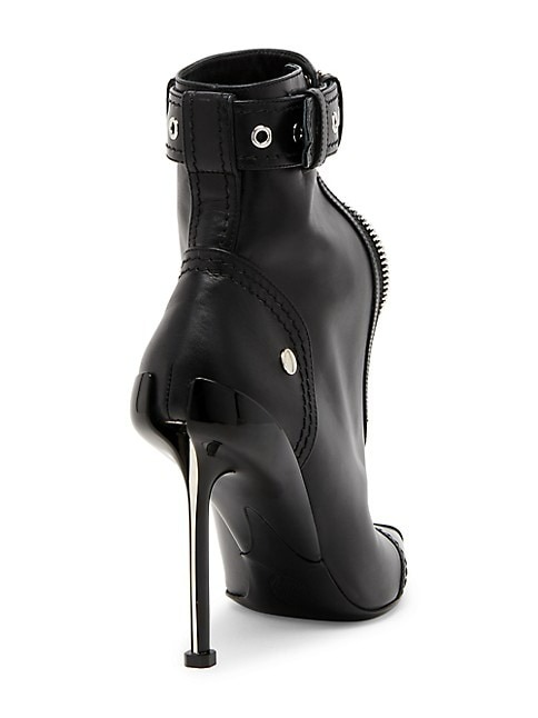 Alexander McQueen Slash Biker 90MM Leather Booties