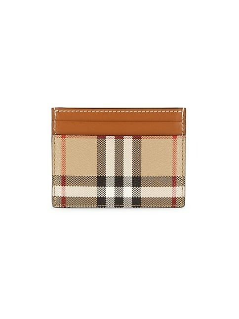 Burberry Plaid Leather Card Case