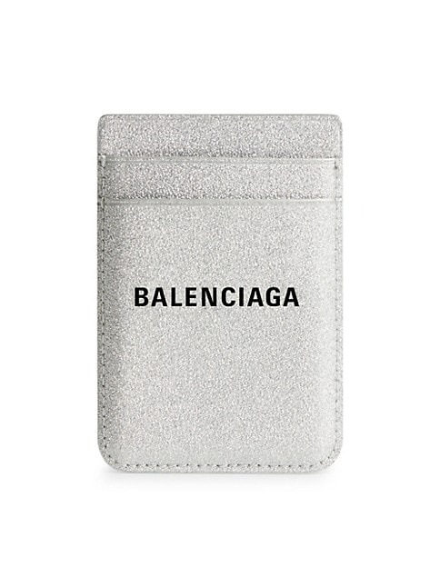 Balenciaga Cash Magnet Card Holder Glitter Material