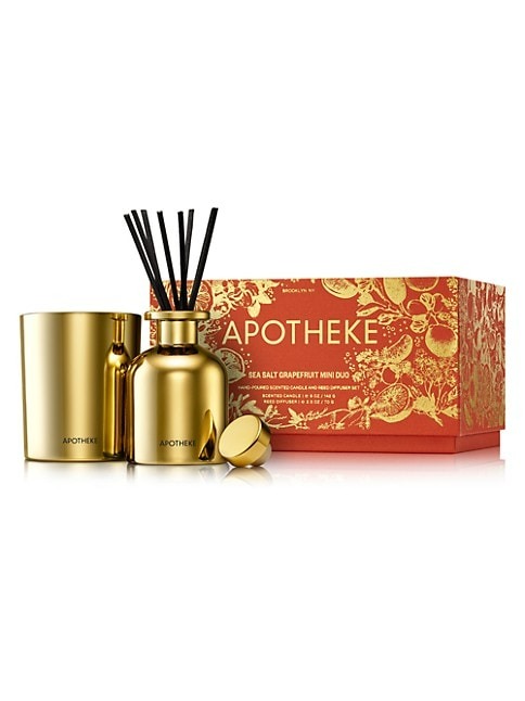 Apotheke Sea Salt Grapefruit Mini Scented Candle & Reed Diffuser Set