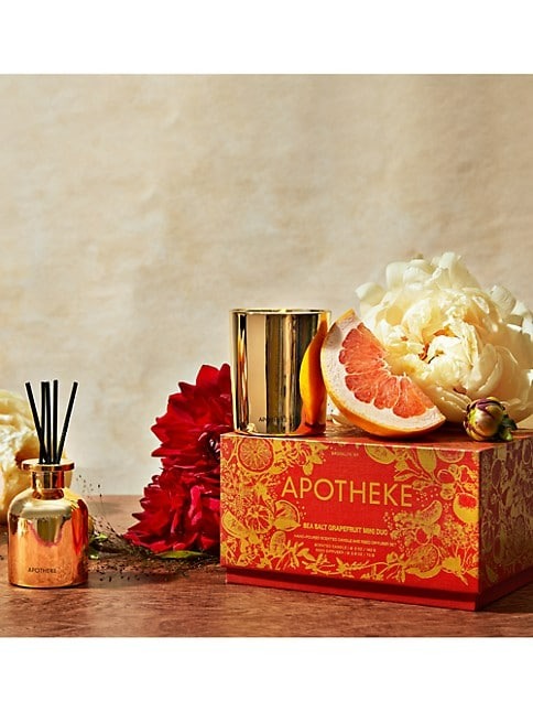 Apotheke Sea Salt Grapefruit Mini Scented Candle & Reed Diffuser Set