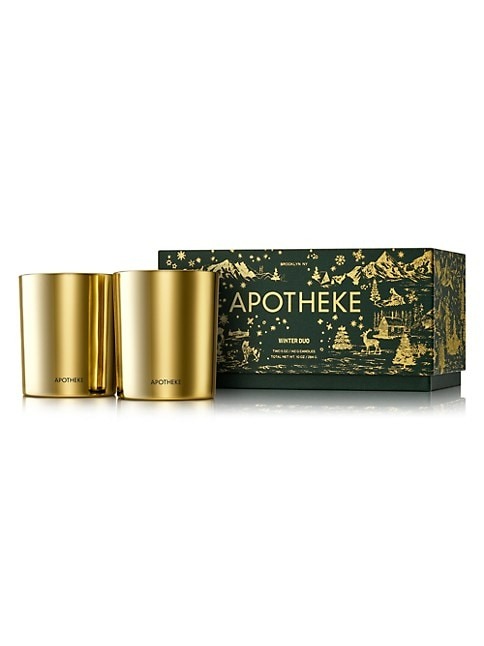 Apotheke Black Cypress & Cardamom Chestnut Winter 2-Piece Mini Scented Candle Set