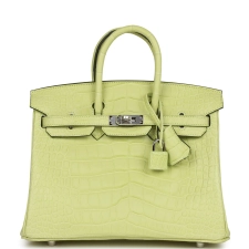 Hermes Birkin 25 Jaune Bourgeon Matte Alligator Palladium Hardware