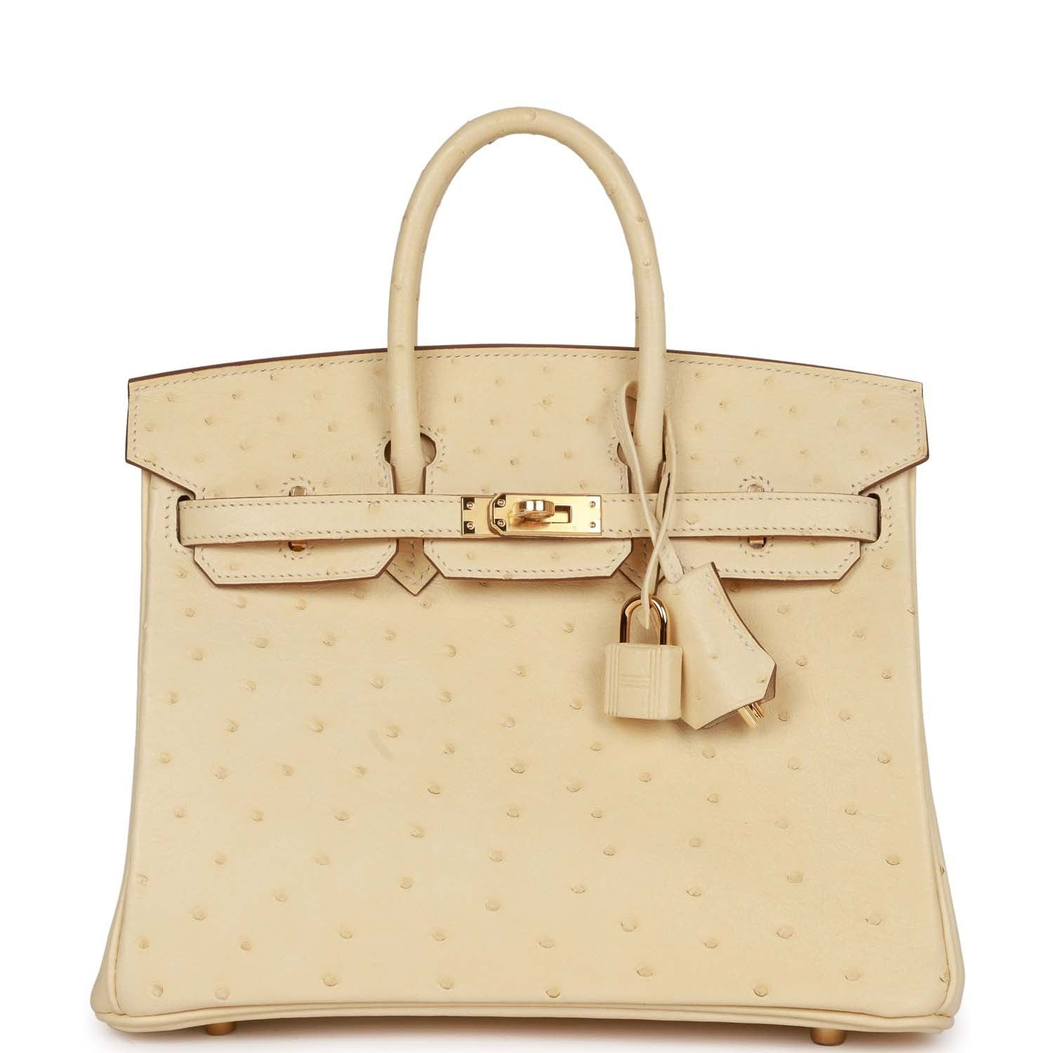 Hermes Birkin 25 Vanille Ostrich Boreal Gold Hardware