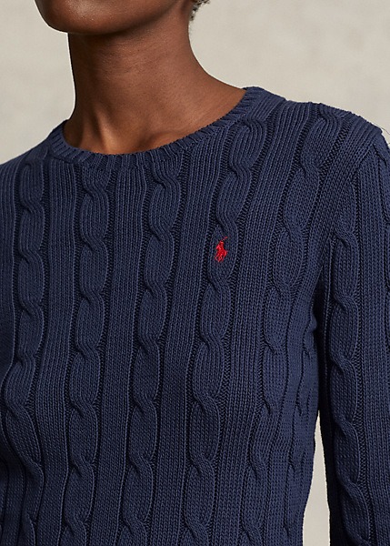 Polo Ralph Lauren Cable-Knit Cotton Crewneck Sweater - Hunter Navy