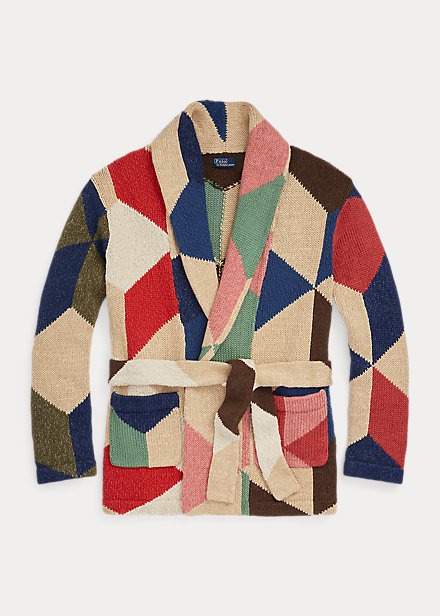 Polo Ralph Lauren Patchwork-Motif Cotton-Linen Cardigan