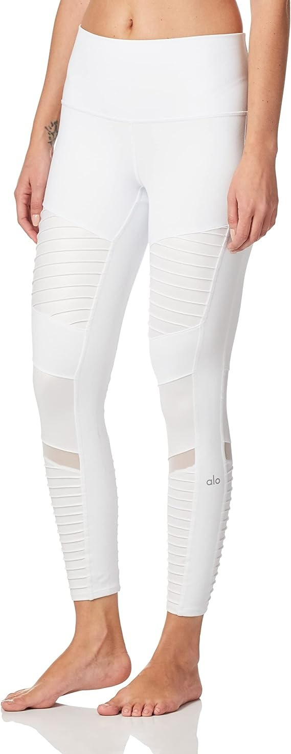 Alo Yoga Women's 7/8 High Waist Moto Legging - White