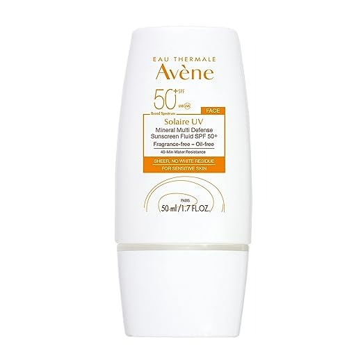 Eau Thermale Avène Solaire UV Mineral Multi-Defense Sunscreen Fluid SPF 50+ - 1.7 Fl Oz