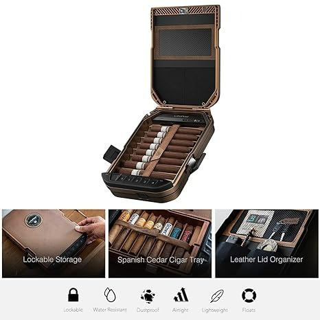 Vaultek LifePod Humidor Cigar Lock Box Waterproof Travel Cigar Case