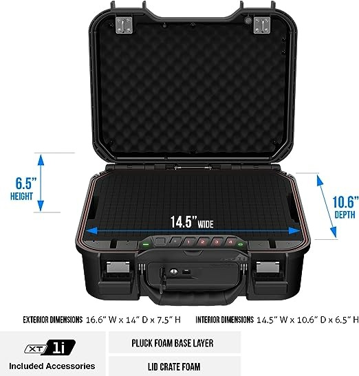 Vaultek LifePod XT Series Biometric Waterproof Multiple Handgun Safe Modular Interior Secure Rugged Portable Electronic Lockbox