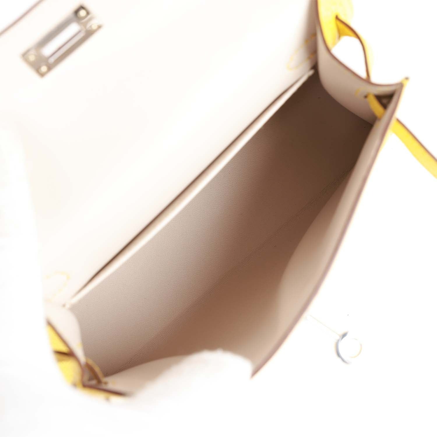 Hermes Kelly Sellier 20 Jaune de Naples Verso Chèvre Palladium Hardware