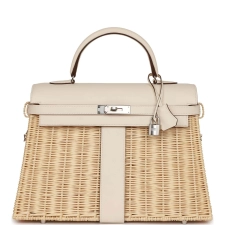 Hermes Picnic Kelly 35 Nata Swift Palladium Hardware