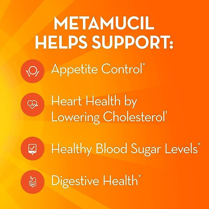 Metamucil Premium Blend, Daily Psyllium Fiber Powder Supplement - 180 Kullanımlık