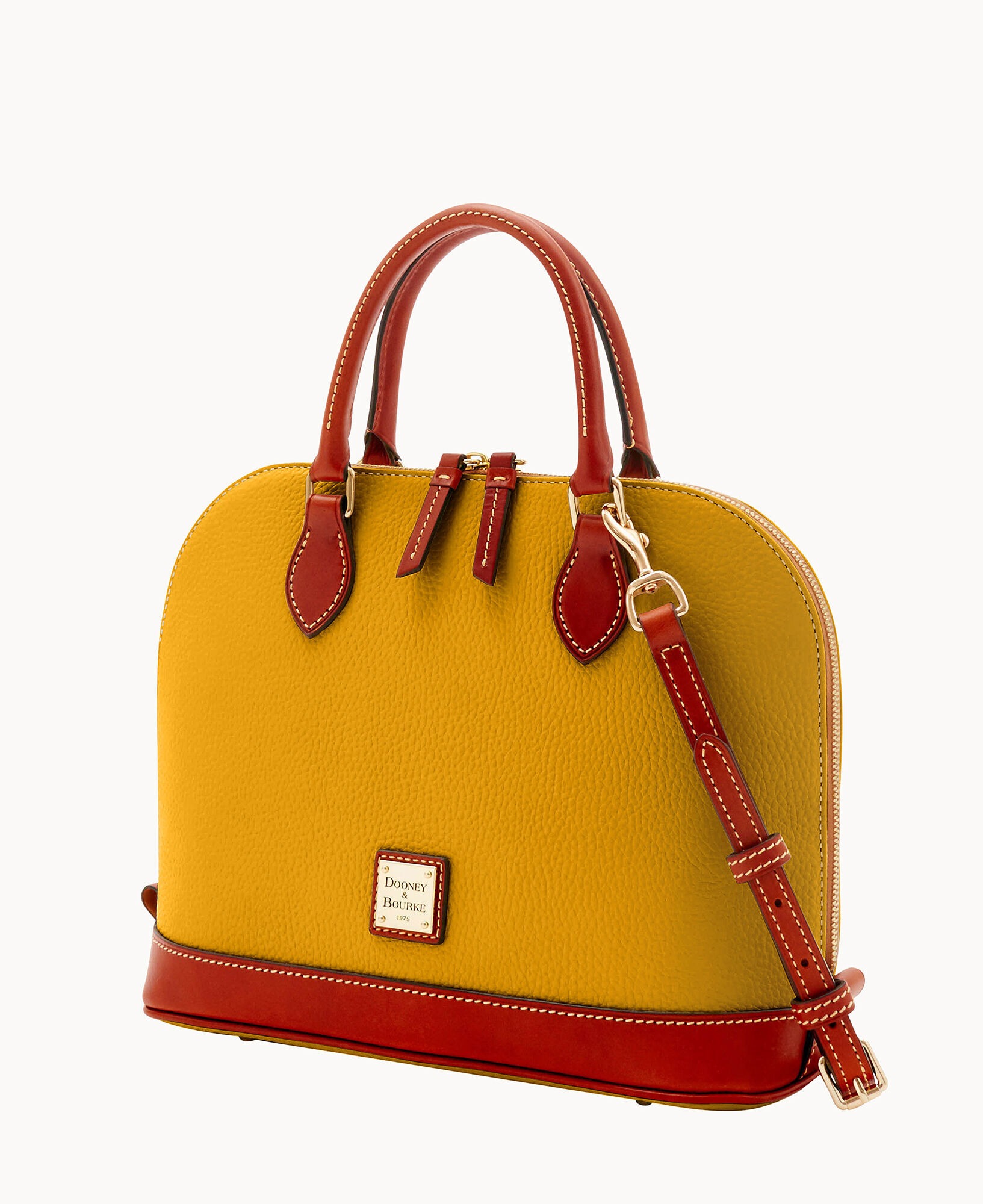 Dooney & Bourke Pebble Grain Zip Zip Satchel - Mustard