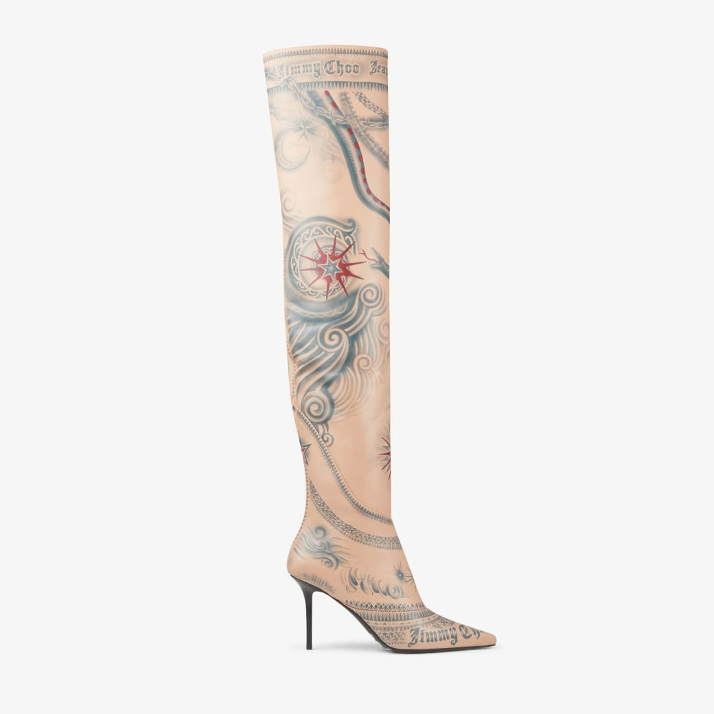 Jimmy Choo Jean Paul Gaultier Over The Knee Boot 90 - Beige