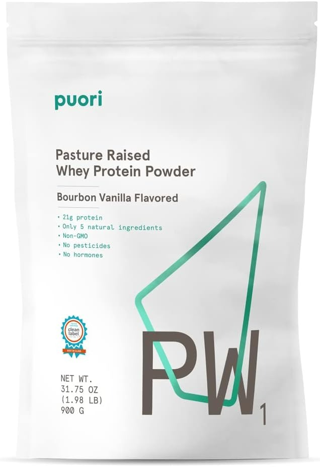 Puori Whey Protein Powder - Bourbon Vanilla - 35.75 Oz