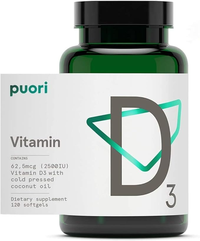 Puori Vitamin D3 with Organic Coconut Oil - 120 Jel