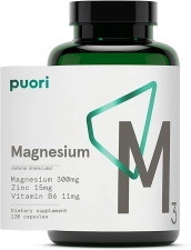 Puori Organic Magnesium Zinc Supplement - 120 Kapsül