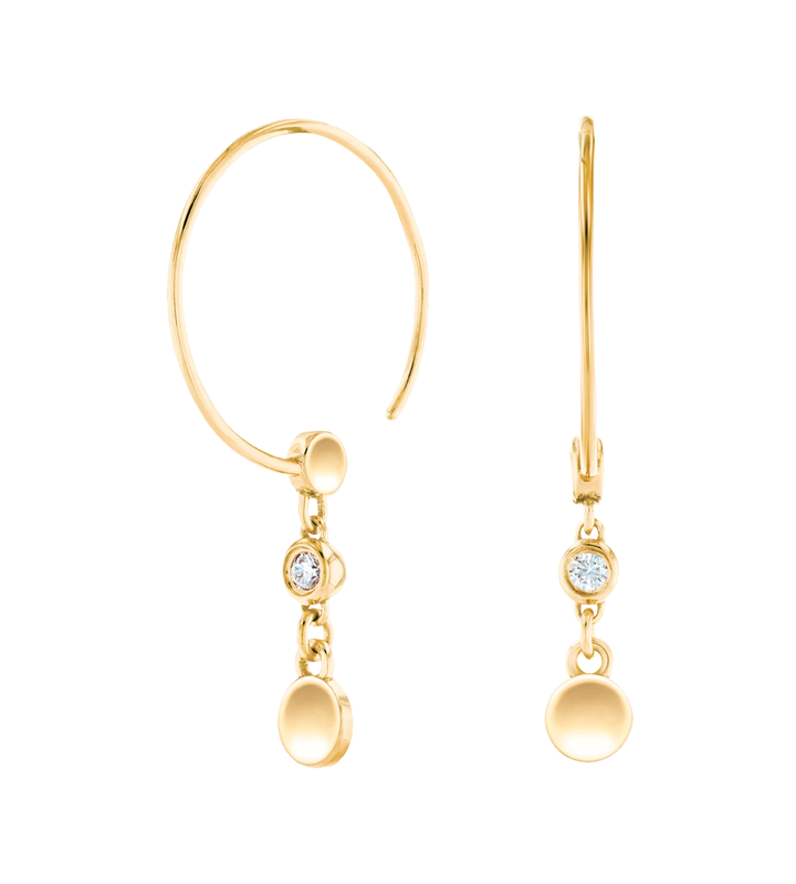 Movado Dot Hoop Earrings - Yellow Gold