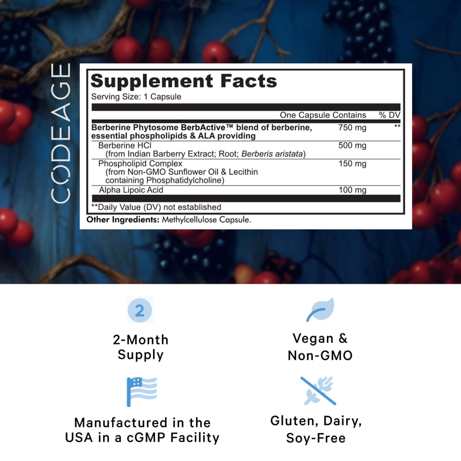 Codeage Berberine Phytosome+ - 60 Kapsül