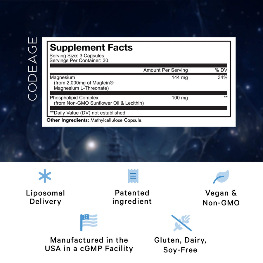 Codeage Liposomal Magnesium L-Threonate - 90 Kapsül