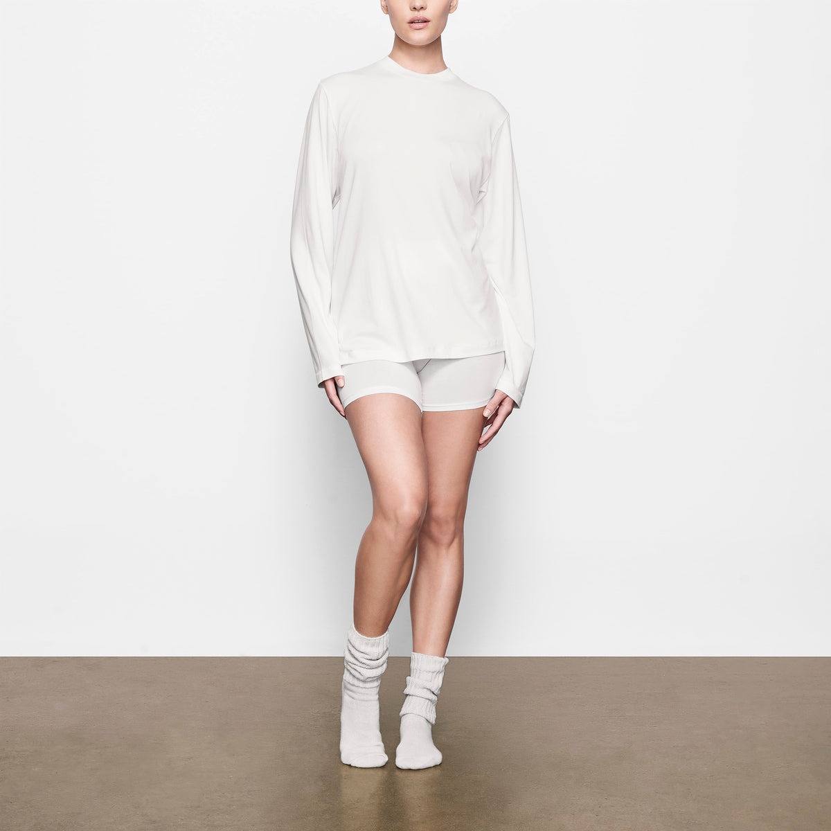 Skims Boyfriend Long Sleeve T-Shirt - Marble