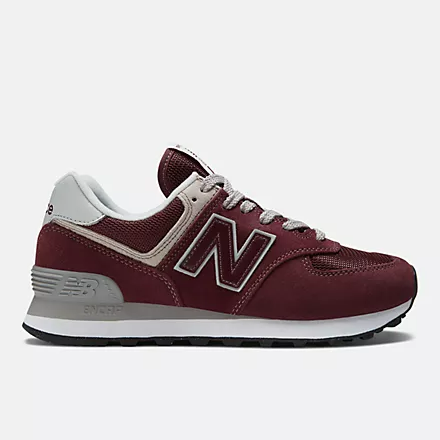 New Balance Women's 574 Core - Burgundy With White