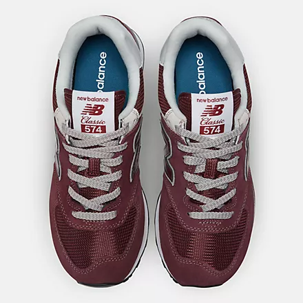 New Balance Women's 574 Core - Burgundy With White