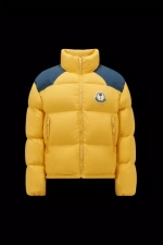 Moncler Nevis Shoert Down Jacket - Yellow & Blue