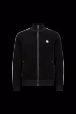 Moncler Chenille Zip Up Sweatshirt - Black