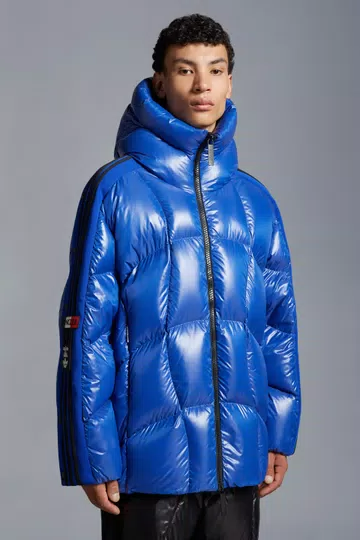 Moncler X Adidas Originals Baiser Short Down Jacket - Blue