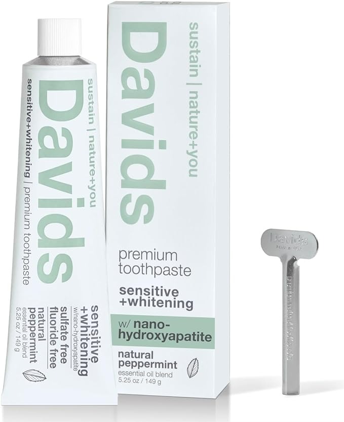 Davids Nano Hydroxyapatite Natural Toothpaste for Remineralizing Enamel - 5.25 Oz