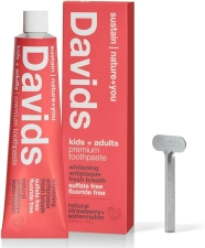 Davids Fluoride Free Kids & Adults Toothpaste - Natural Strawberry Watermelon - 5.25 Oz