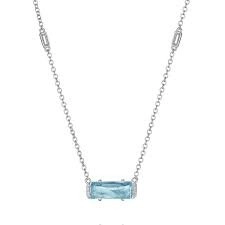 Tacori Blue Topaz East West Emerald Fashion Station Necklace