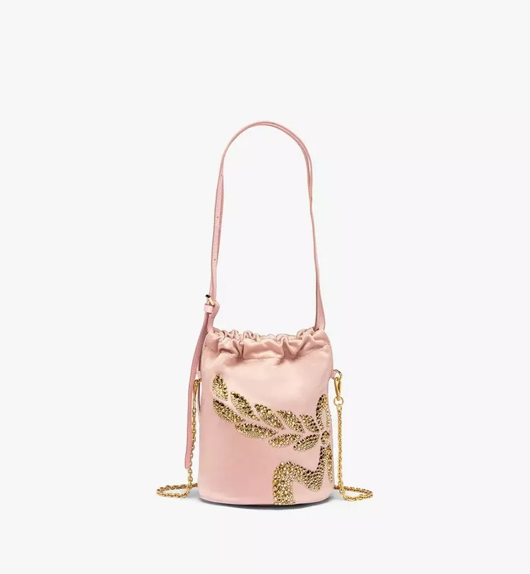 MCM Himmel Laurel Drawstring Bag in Recycled Nylon - Pink