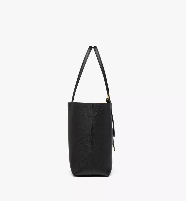 MCM Himmel Shopper in Embossed Logo Leather - Black