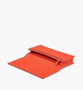 MCM Diamond Chain Wallet in Spanish Calf Leather - Orange