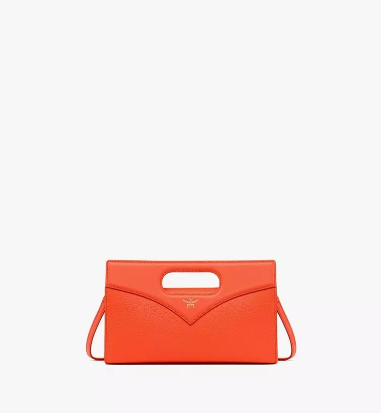 MCM Diamond Tote in Embossed Leather - Orange