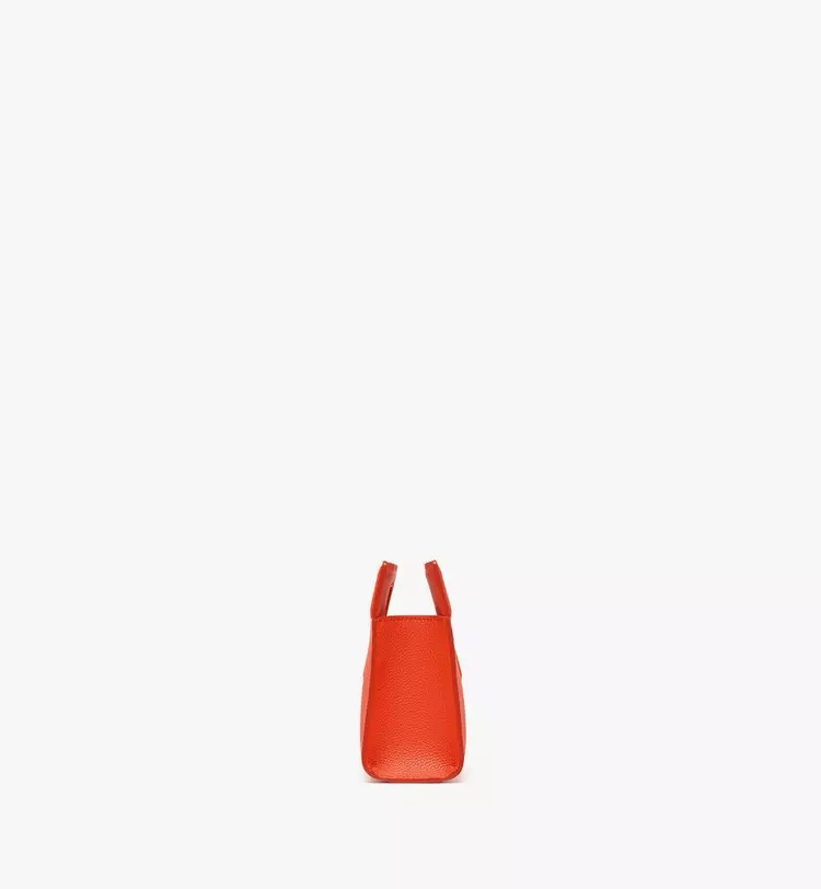 MCM Diamond Tote in Embossed Leather - Orange