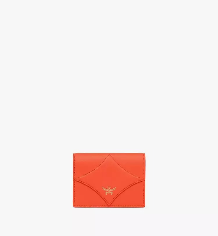 MCM Diamond Snap Wallet in Spanish Calf Leather - Orange