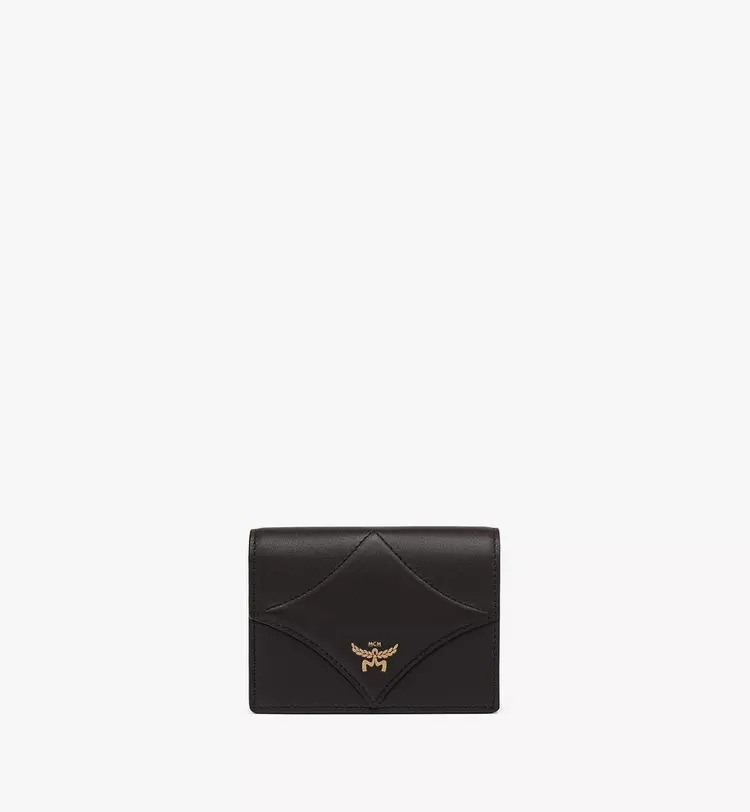 MCM Diamond Snap Wallet in Spanish Calf Leather - Black