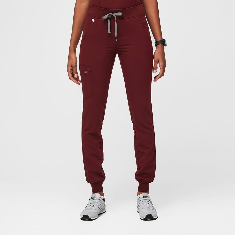 Figs Zamora Jogger Scrub Pants - Burgundy