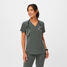 Figs Catarina One-Pocket Scrub Top - Bonsai